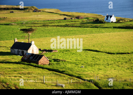 Farms north of Applecross on Inner Sound NWAtlantic coast NW Highlands Scotland Stock Photo