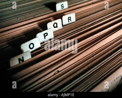 Files in alphabetical order Stock Photo