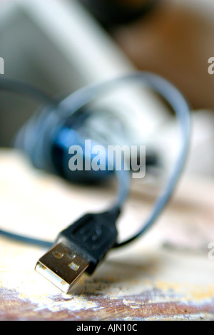 USB CONNECTION ON MOUSE Stock Photo