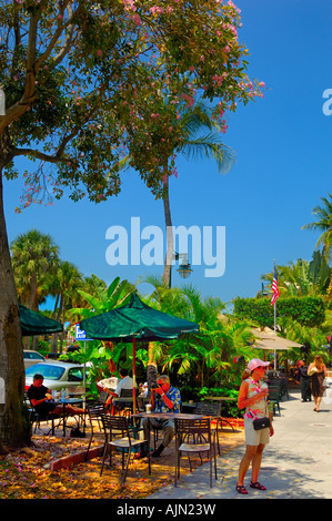 saint st. armands key circular circle shopping eating restaurant centre district  sarasota city florida fl FL usa shot on sunny Stock Photo