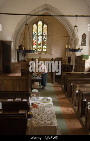 Saint St James The Less, Dorney parish tea for visitors raising money for 12th twelfth century church Dorney Berkshire 2006 2000s HOMER SYKES Stock Photo