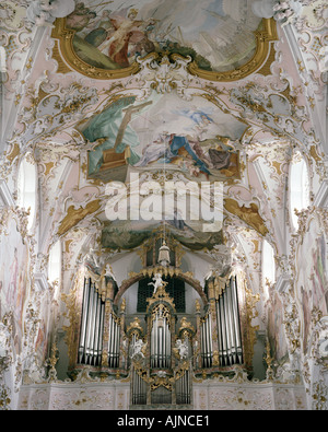 DE - BAVARIA: Interior of the Basilica at Rottenbuch Stock Photo