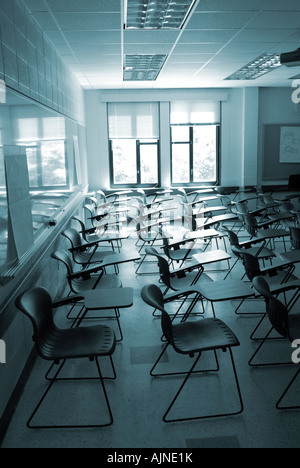 An empty college classroom with chairs and desks. Education concept. Stock Photo