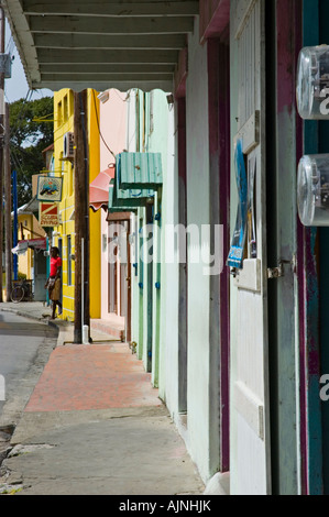 Street scene in Speightstown on the Caribbean island of Barbados Stock Photo