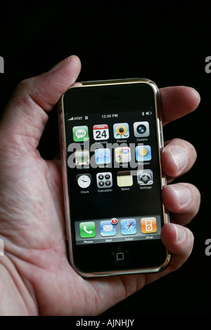 Apple Iphone in hand Stock Photo