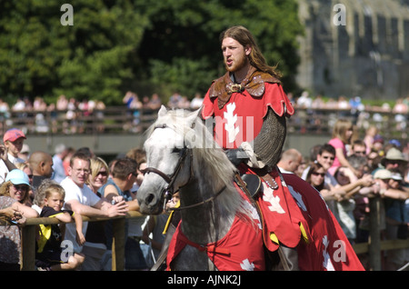 Jousting event at Warwick Castle,Warwick,Warwickshire Stock Photo