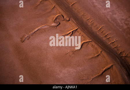 Patterns in tidal mudflats Australia Stock Photo