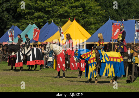 Jousting event at Warwick Castle,Warwick,Warwickshire Stock Photo