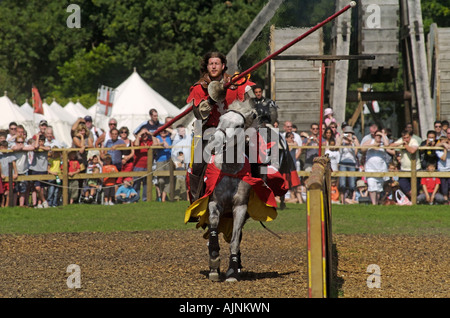 Jousting event at Warwick Castle,Warwick,Warwickshire Stock Photo