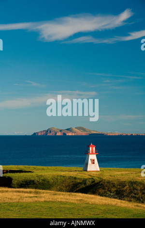 Lighthouse at Cap Alright, Magdalen Islands, Quebec, Canada Stock Photo ...