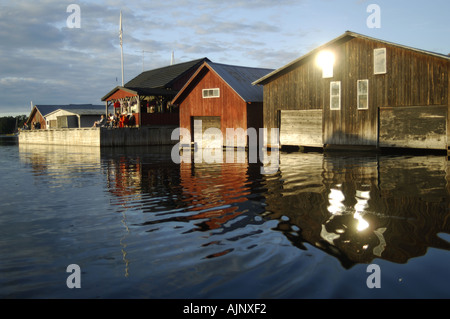 Boathouses at Käringsund on Eckero Aland Islands Finland Stock Photo - Alamy