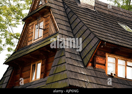 Roof detail, Zakopane, Podhale, Poland, Europe Stock Photo