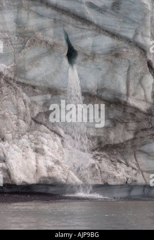 Waterfall from the Vasillevbreen glacier Isbukta Svalbard Stock Photo
