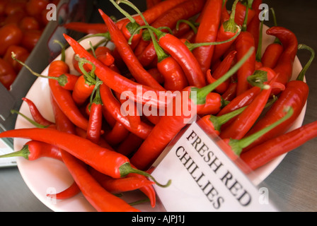 Fresh red chillies Stock Photo