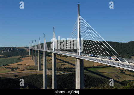 Millau Viaduct Aveyron Languedoc France Stock Photo