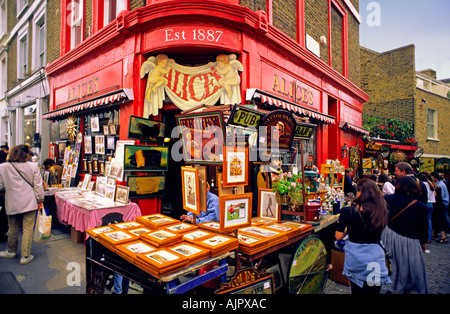 London Notting Hill antique shop Alice Stock Photo