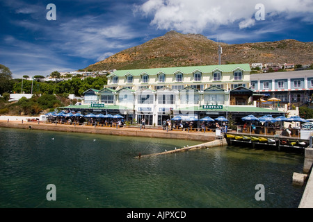 south africa western cape little harbor in Simons town Hotel quayside and Bertha s restaurant Stock Photo