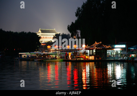 Qianhai and Houhai lakes The area is also known as Shichihai and consists three lakes in the north of Beijing China Stock Photo