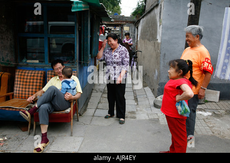 Street scene at a Hutong Beijing China Stock Photo