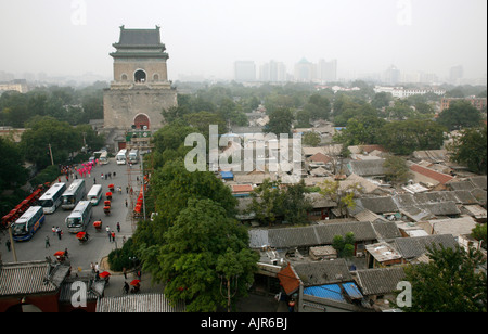 View over the Bell Tower Beijing China Stock Photo