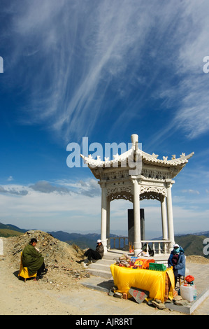 A Pavilion at Wutaishan five terrace mountain one of Chinas sacred buddhist mountain ranges Shanxi province China Stock Photo