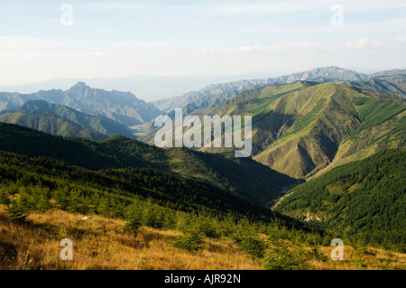 mountain scenery at Wutaishan five terrace mountain one of Chinas sacred buddhist mountain ranges Shanxi province China Stock Photo