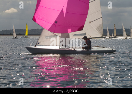 Sailing Yacht weekend hobby Datchet Water Sailing Club Queen Mother Reservoir Slough, Berkshire England 2007 2000s UK HOMER SYKES Stock Photo