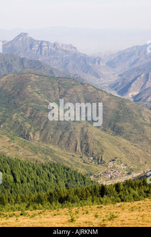 mountain scenery at Wutaishan five terrace mountain one of Chinas sacred buddhist mountain ranges Shanxi province China Stock Photo