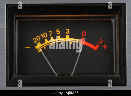 Volume Unit VU meter Audio signal volume level Stock Photo - Alamy