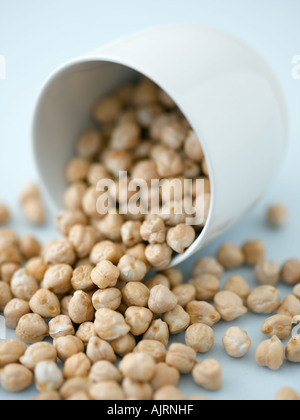 Chickpeas on pale blue - high end Hasselblad 61mb digital image Stock Photo