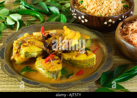 Fish curry with String Hoppers Sri Lanka Food Stock Photo