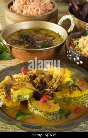 Fish curry with String Hoppers Sri Lanka Food Stock Photo