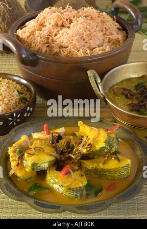 Fish curry with String Hoppers Sri Lanka Food Stock Photo