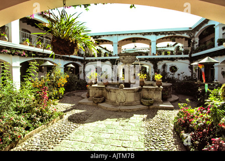 Guatemala Chichicastenango courtyard of Santo Tomás Hotel Stock Photo