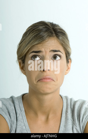 Woman making sad face, portrait Stock Photo