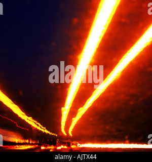 Abstract Lights Fast Lane Motorway Electric Stock Photo