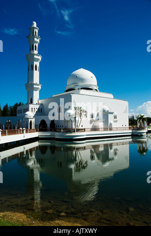 Masjid Tengku Tengah Zaharah or also known as Floating Mosque in Kuala Terengganu Malaysia Stock Photo