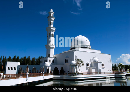 Masjid Tengku Tengah Zaharah or also known as Floating Mosque in Kuala Terengganu Malaysia Stock Photo