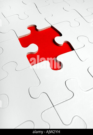 jigsaw puzzle with the missing piece Stock Photo