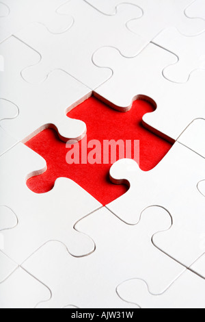 jigsaw puzzle with the missing piece Stock Photo