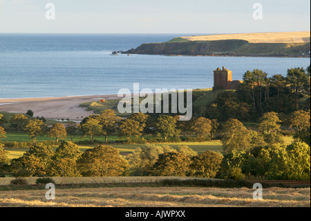 Lunan Bay and Red Castle, Angus, Scotland, UK Stock Photo