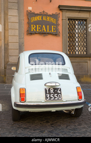 fiat 500, classic motor vehicle, orvieto, italy Stock Photo