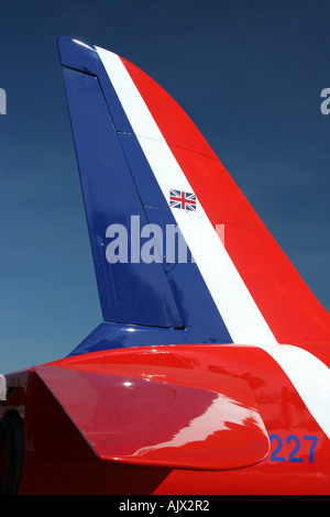 Red white blue tail detail Stock Photo