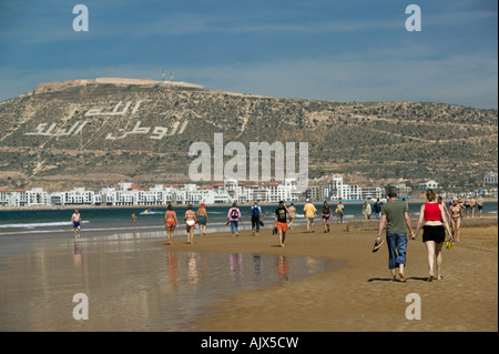 MOROCCO, Atlantic Coast, AGADIR: Along Agadir Beach Stock Photo