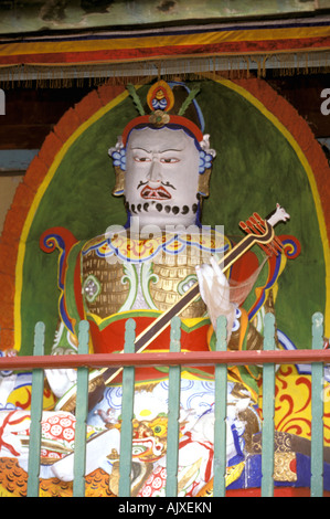 Asia, China, Yunnan Province, Lijiang. Yufeng Monastery, colorful statue of Chinese immortal Stock Photo