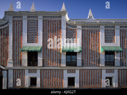 Casa de la Cultura with Palafoxian Library Tiled facade in Puebla Mexico Stock Photo