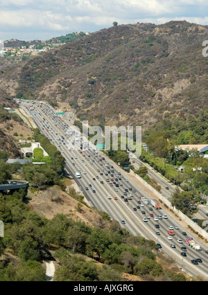 Sepulveda Pass, 405 Freeway, Los Angeles, CA daytime, looking north Stock Photo