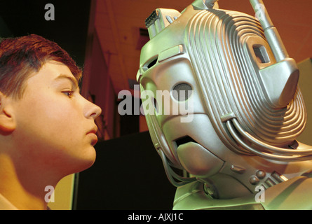 Cybermen costume at a Dr Who exhibition in Birmingham. Stock Photo