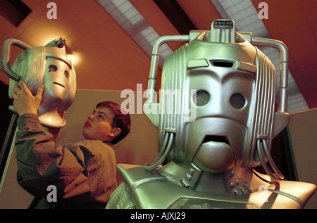 Cybermen costumes at a Dr Who exhibition in Birmingham. Stock Photo