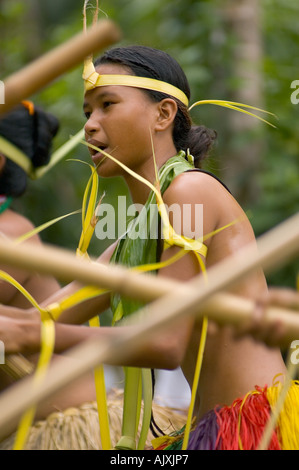 Traditional bamboo dance, Yap Island, Yap Islands, Federated States of ...